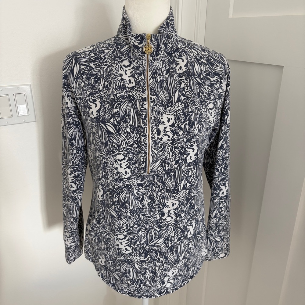 Lilly Pulitzer Women's Sz M 1/2 Zip Floral Skipper Popover Pullover Jacket*W21 - Picture 1 of 3